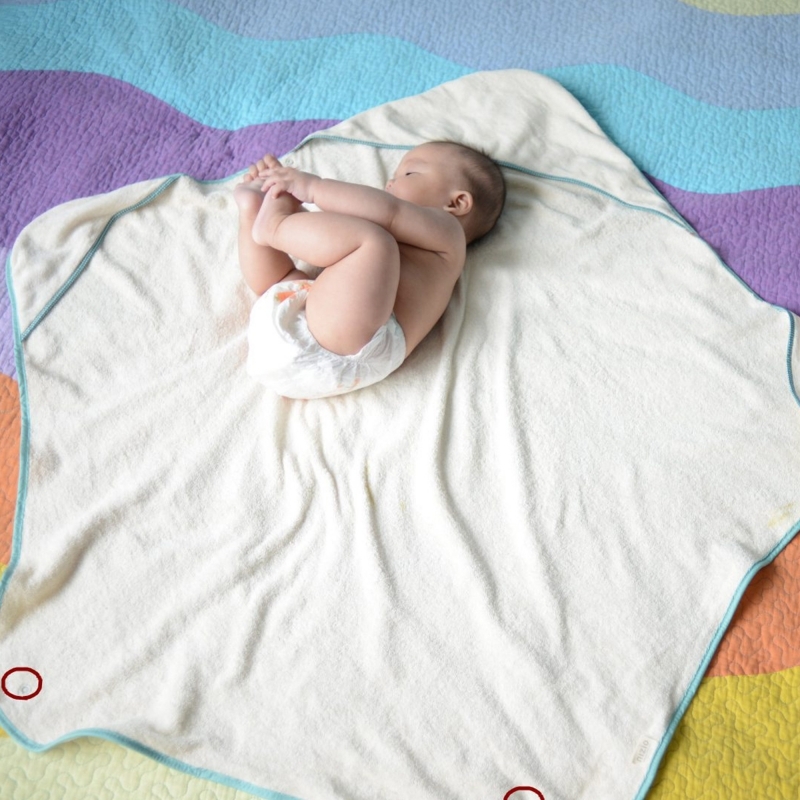 Multifunctional Baby Bath Towel / White spot, Pink ground